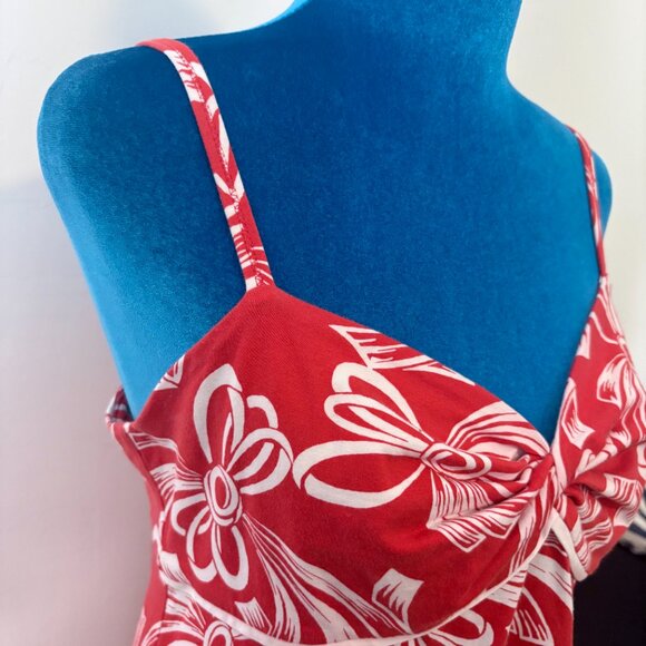 Tommy Bahama Red Tropical Floral Mini Dress Stretch Knit Size M - Picture 5 of 9